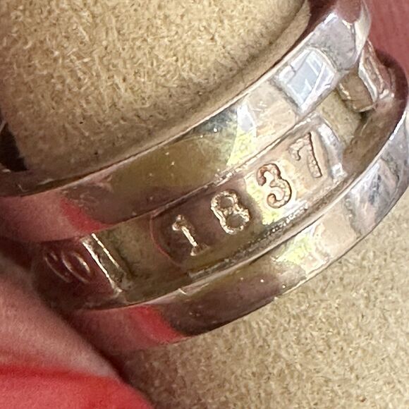 Tiffany & Co. Sterling Silver 1837 Collection Cut Out Stencil Ring Size 4.75 - Picture 3 of 9